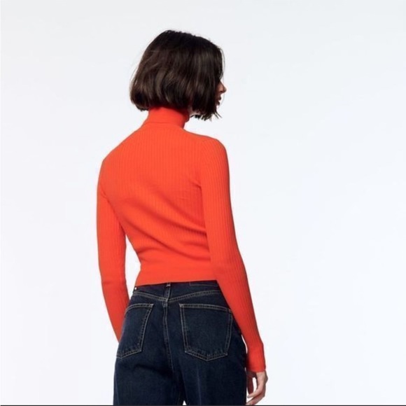 ZARA Ribbed knit turtleneck sweater. NWT - Picture 2 of 6